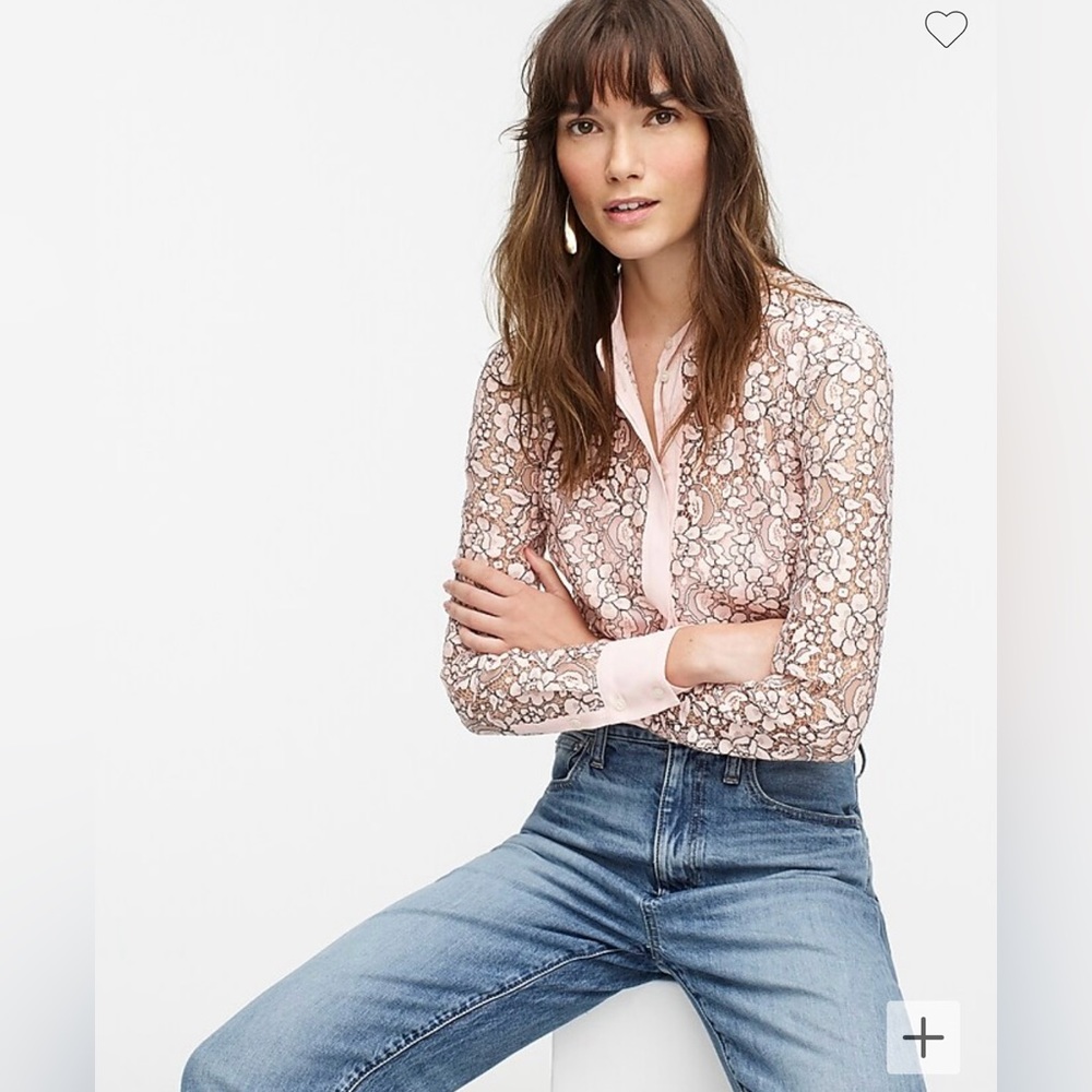 J.Crew Pink Lace Top